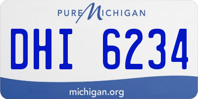 MI license plate DHI6234