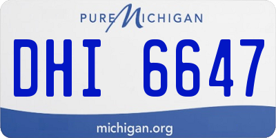 MI license plate DHI6647