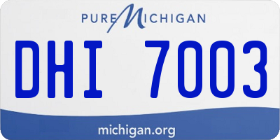 MI license plate DHI7003
