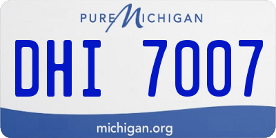 MI license plate DHI7007