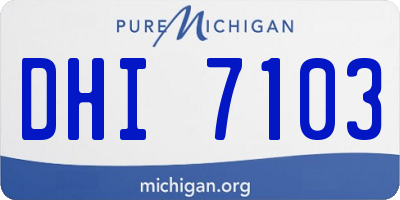 MI license plate DHI7103
