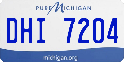 MI license plate DHI7204