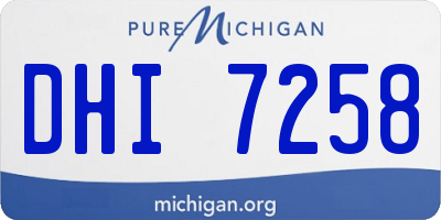MI license plate DHI7258