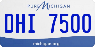 MI license plate DHI7500