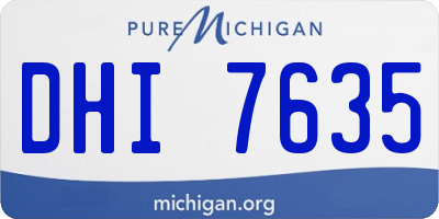 MI license plate DHI7635