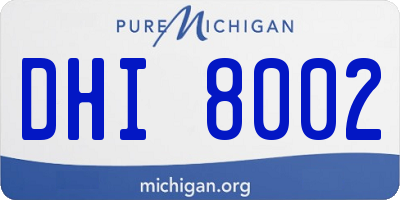MI license plate DHI8002