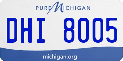 MI license plate DHI8005