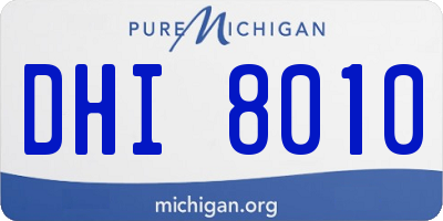 MI license plate DHI8010