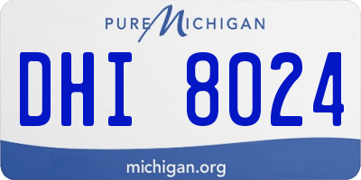 MI license plate DHI8024