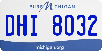 MI license plate DHI8032