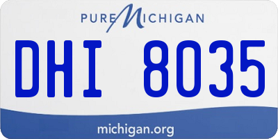 MI license plate DHI8035