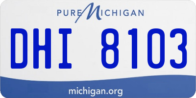 MI license plate DHI8103
