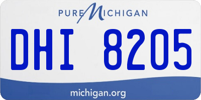 MI license plate DHI8205