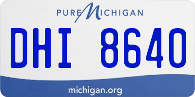 MI license plate DHI8640