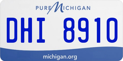 MI license plate DHI8910