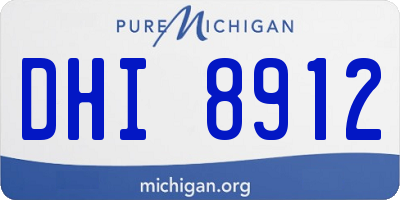 MI license plate DHI8912