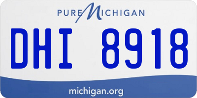 MI license plate DHI8918