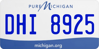 MI license plate DHI8925