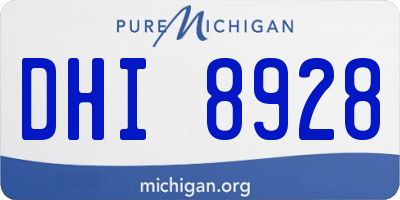 MI license plate DHI8928
