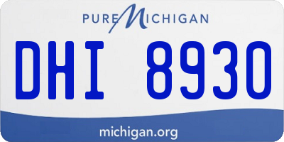 MI license plate DHI8930