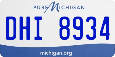 MI license plate DHI8934