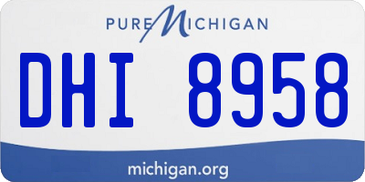 MI license plate DHI8958