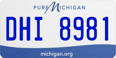 MI license plate DHI8981