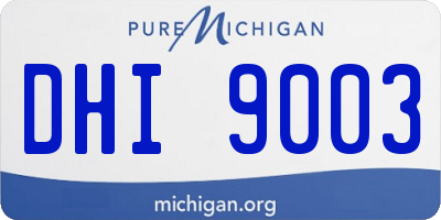MI license plate DHI9003