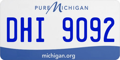MI license plate DHI9092