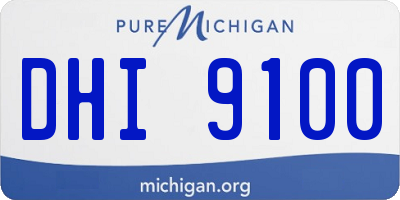 MI license plate DHI9100