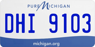 MI license plate DHI9103