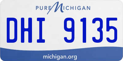 MI license plate DHI9135