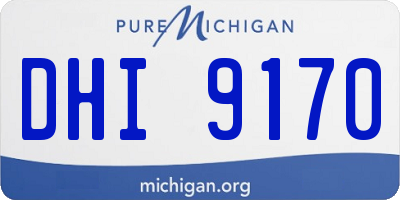 MI license plate DHI9170