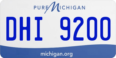 MI license plate DHI9200