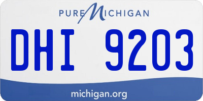 MI license plate DHI9203