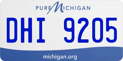 MI license plate DHI9205