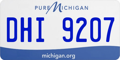 MI license plate DHI9207