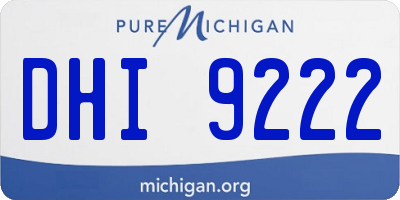 MI license plate DHI9222