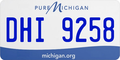 MI license plate DHI9258