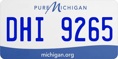MI license plate DHI9265