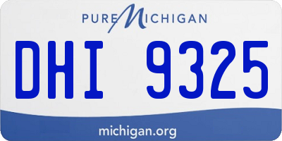 MI license plate DHI9325