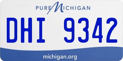 MI license plate DHI9342