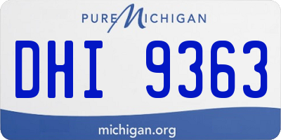 MI license plate DHI9363