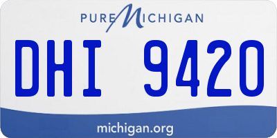 MI license plate DHI9420