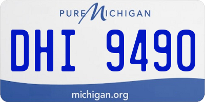 MI license plate DHI9490