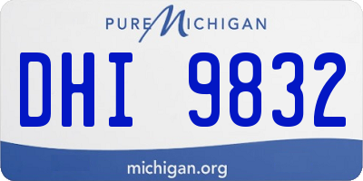 MI license plate DHI9832