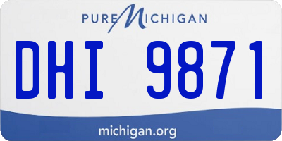 MI license plate DHI9871