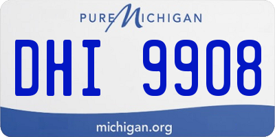 MI license plate DHI9908
