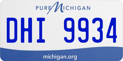 MI license plate DHI9934
