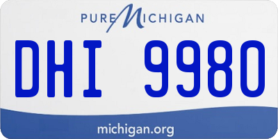 MI license plate DHI9980